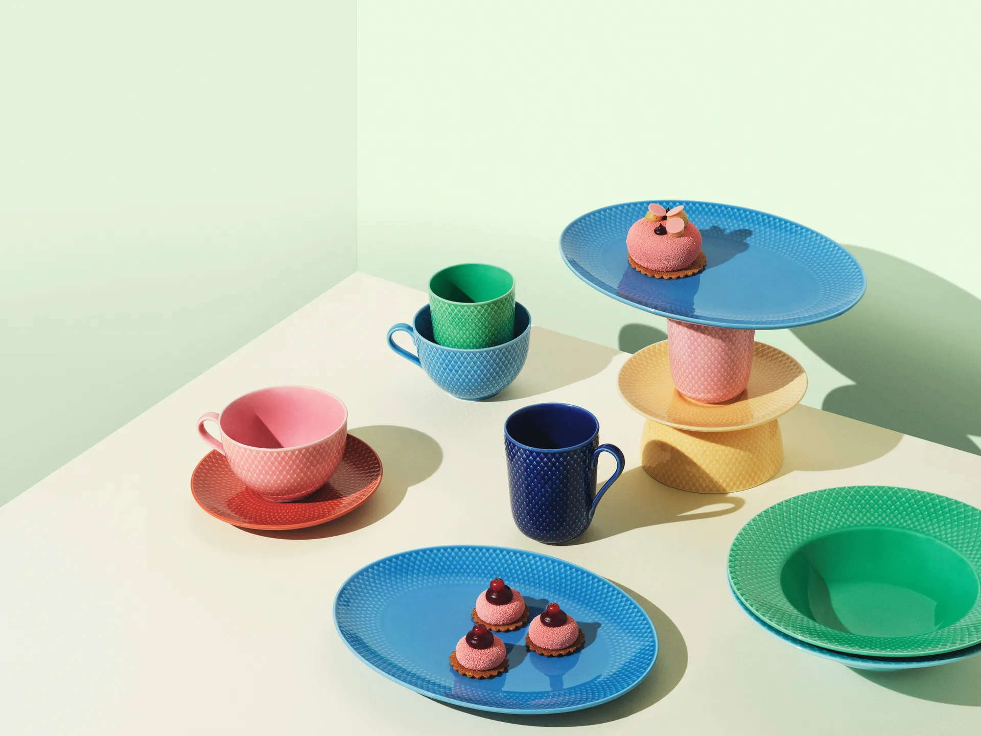 Półmisek do serwowania Rhombe 21,5x28,5 cm, Niebieski Lyngby Porcelæn