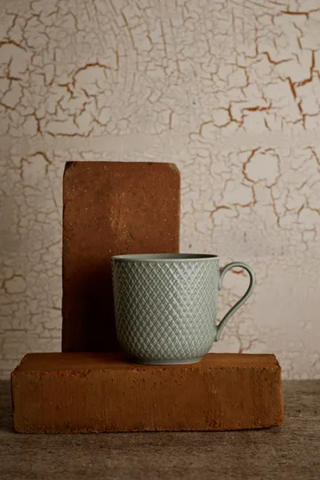 Rhombe Earth kubek 390 ml - Moss - Lyngby Porcelæn