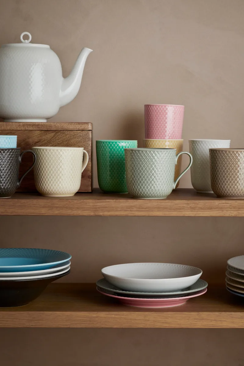 Rhombe Earth kubek 390 ml, Moss Lyngby Porcelæn