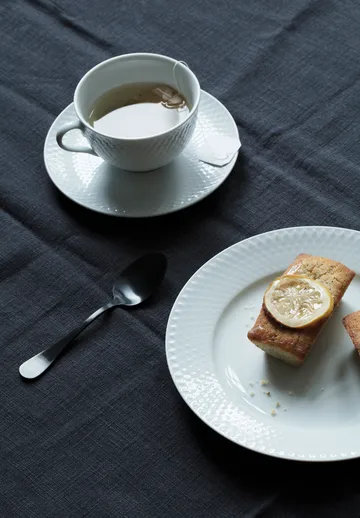 Rhombe filiżanka ze spodkiem 240 ml - Biały - Lyngby Porcelæn