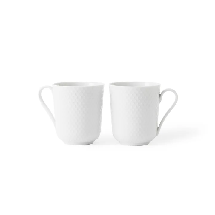 Rhombe kubek 330 ml 2‑pak - biały - Lyngby Porcelæn