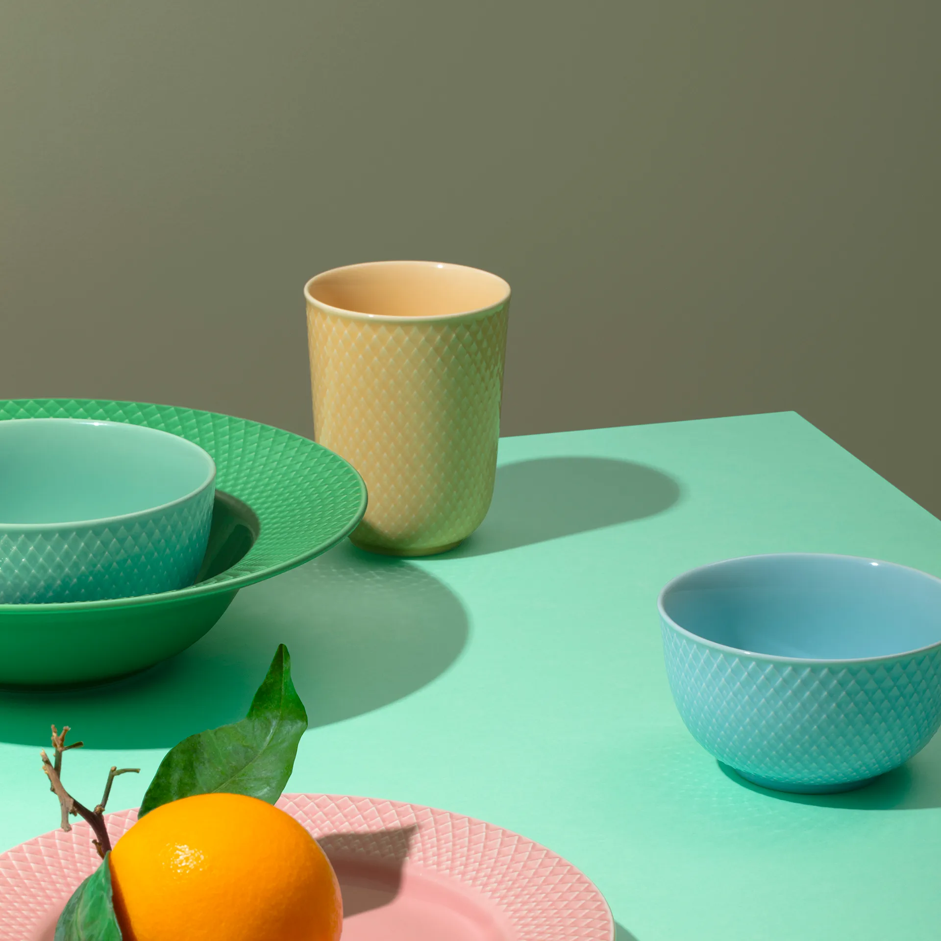 Rhombe kubek bez ucha 33 cl, Piaskowy Lyngby Porcelæn