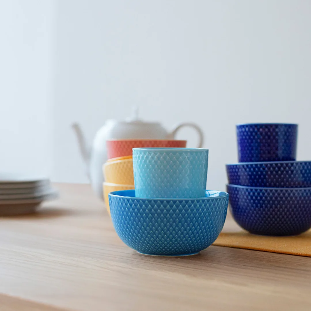 Rhombe kubek bez ucha 330 ml, Ciemnoniebieski Lyngby Porcelæn