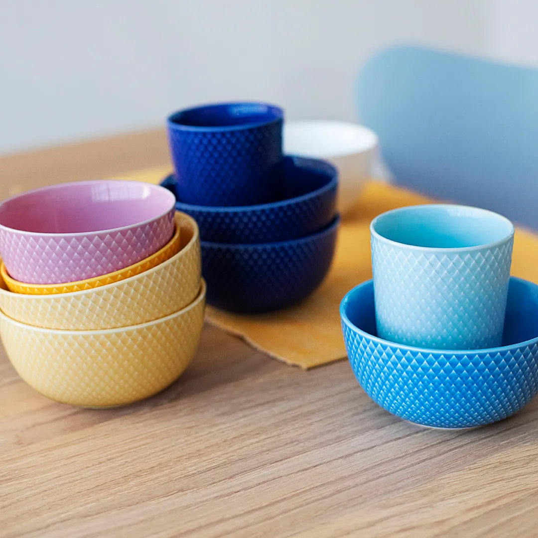 Rhombe kubek bez ucha 330 ml, Ciemnoniebieski Lyngby Porcelæn