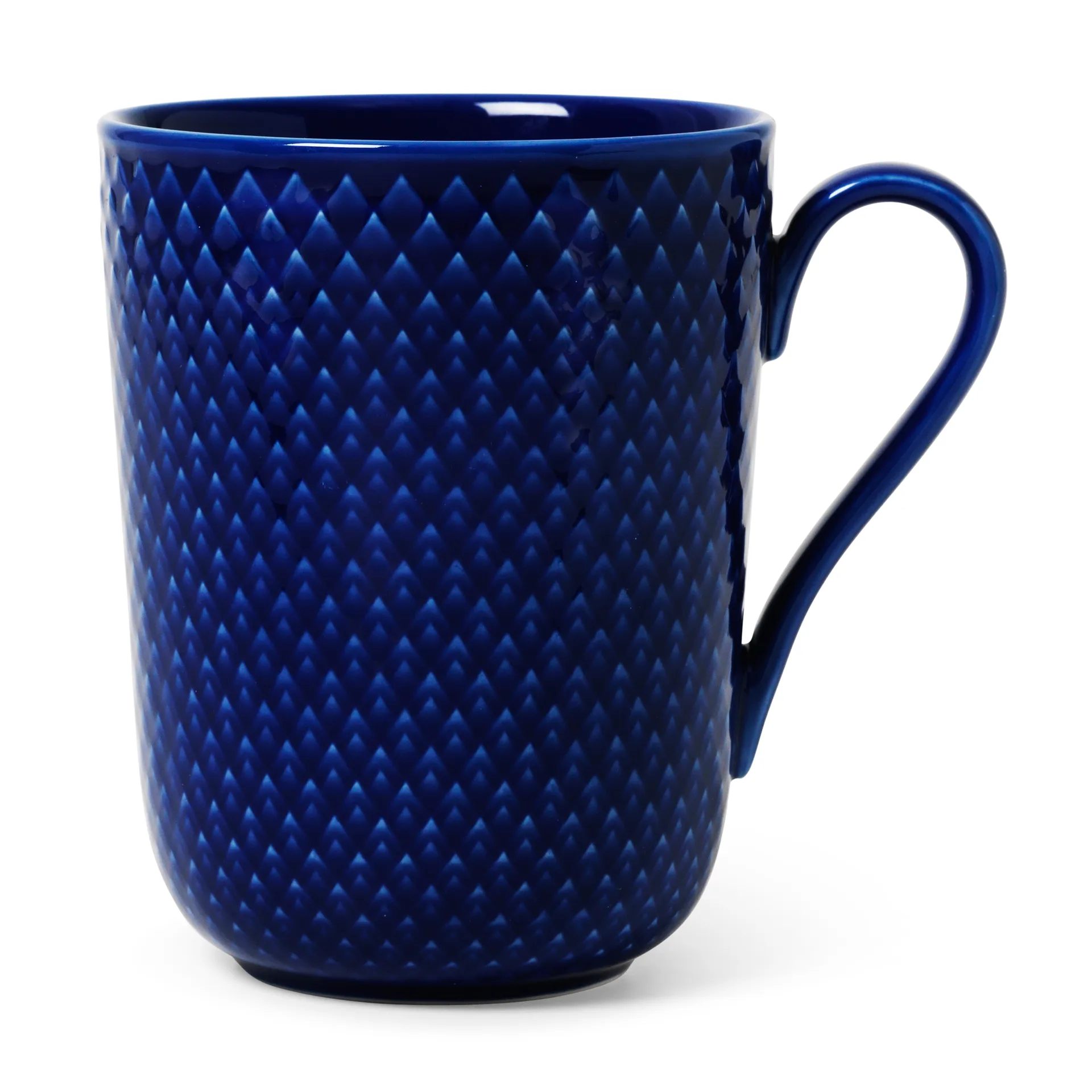 Rhombe kubek z uchem 330 ml, Ciemnoniebieski Lyngby Porcelæn