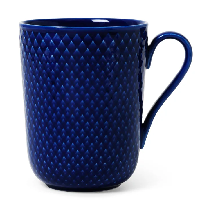 Rhombe kubek z uchem 330 ml - Ciemnoniebieski - Lyngby Porcelæn