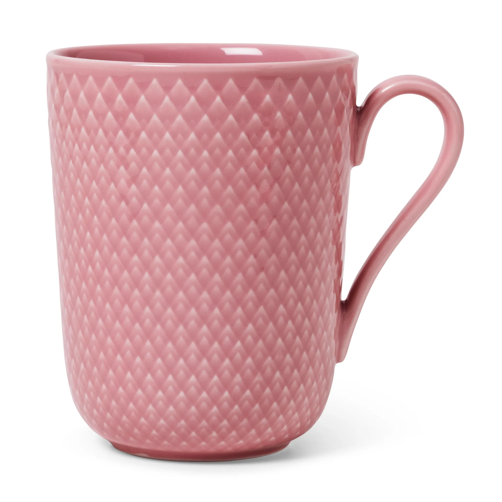 Rhombe kubek z uchem 330 ml, Różowy Lyngby Porcelæn