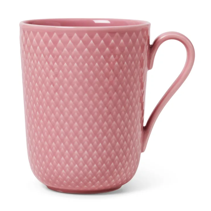 Rhombe kubek z uchem 330 ml - Różowy - Lyngby Porcelæn