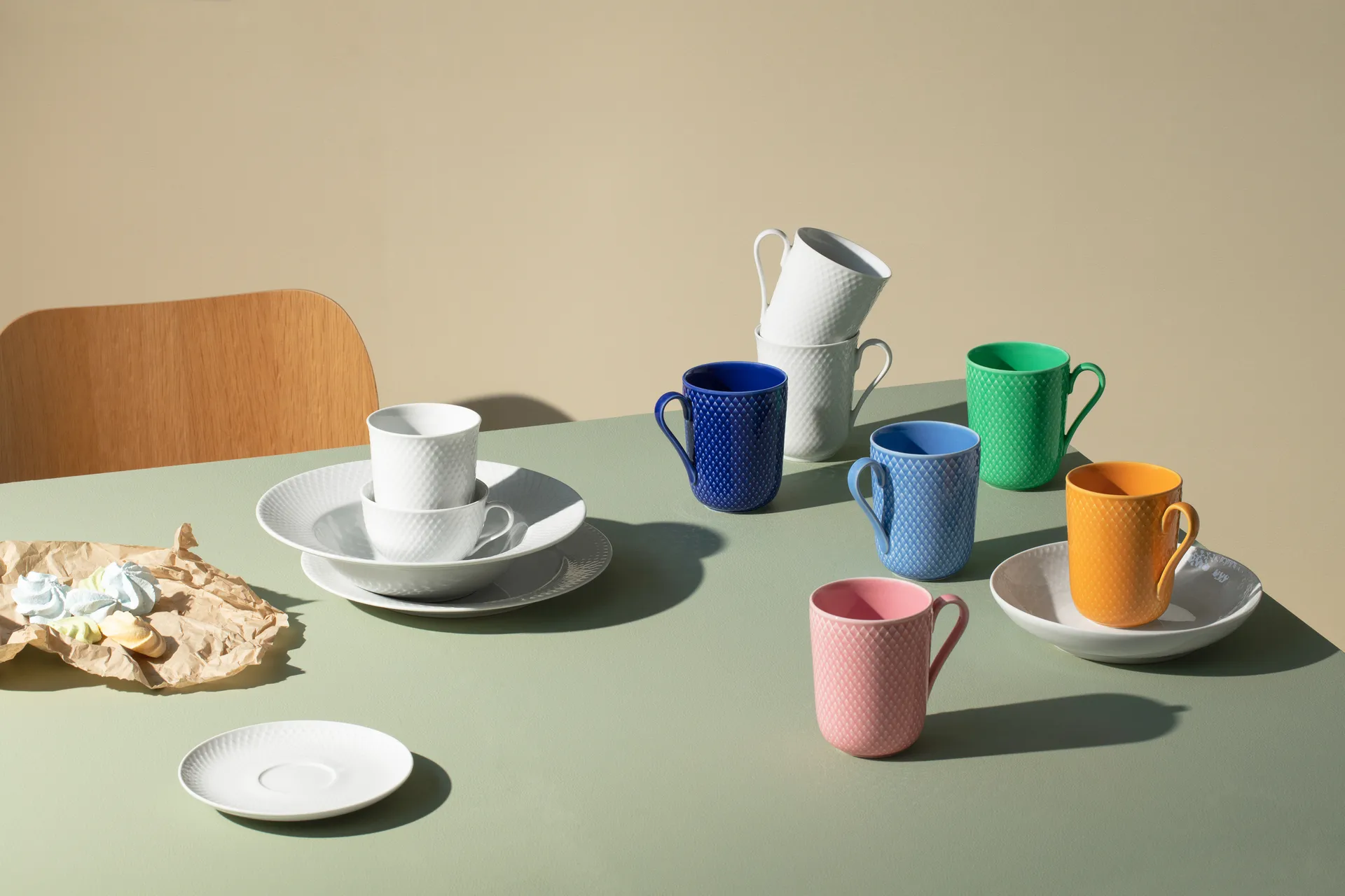 Rhombe kubek z uchem 330 ml, Zielona Lyngby Porcelæn