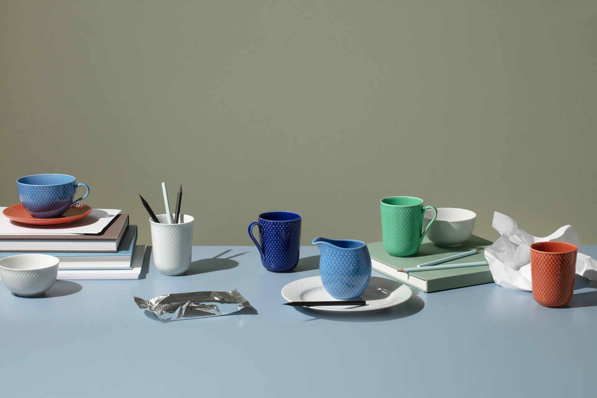 Rhombe kubek z uchem 330 ml, Zielona Lyngby Porcelæn