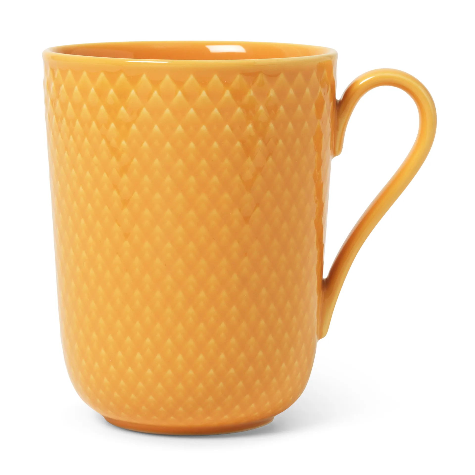 Rhombe kubek z uchem 330 ml, Żółty Lyngby Porcelæn