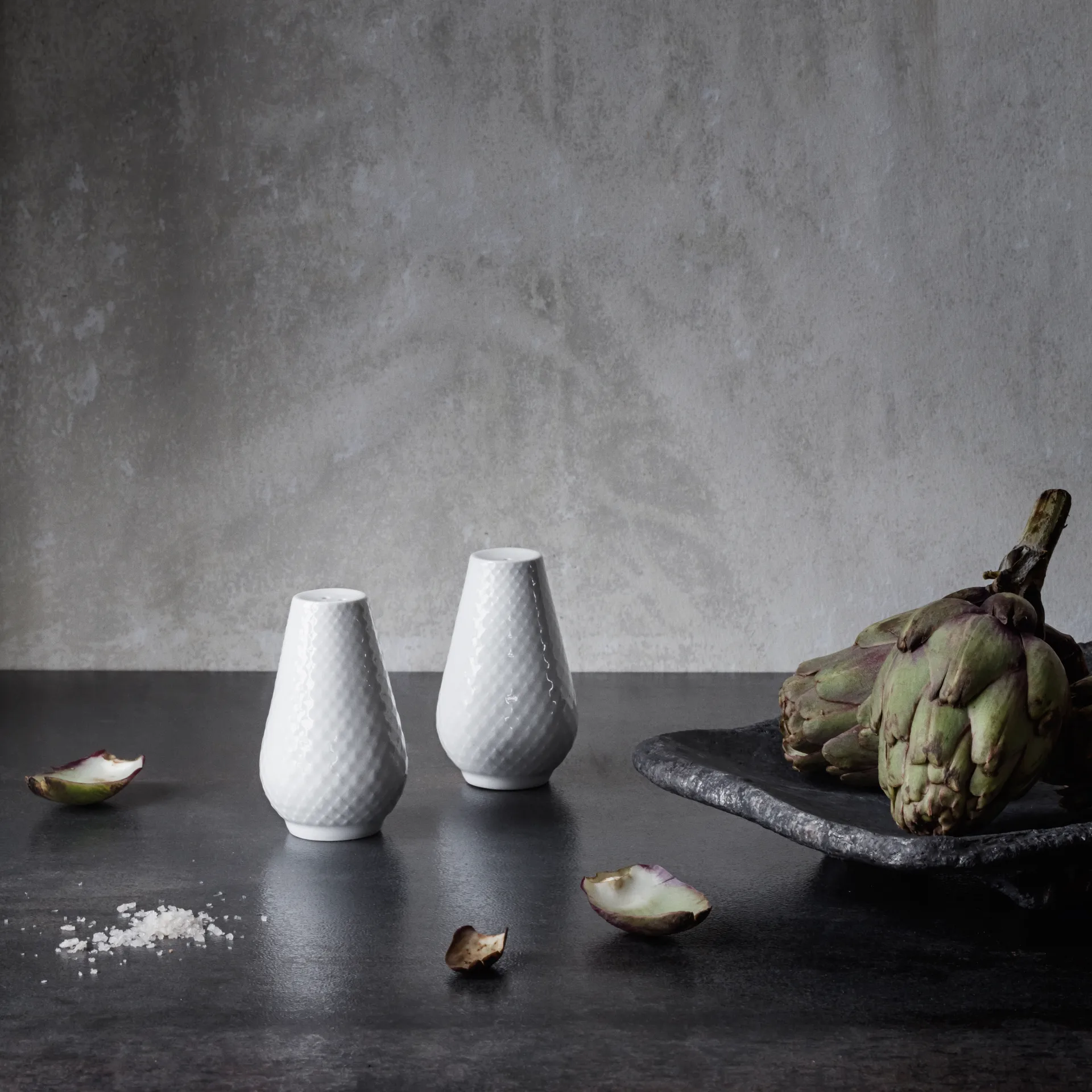 Rhombus zestaw do soli i pieprzu, Biały Lyngby Porcelæn
