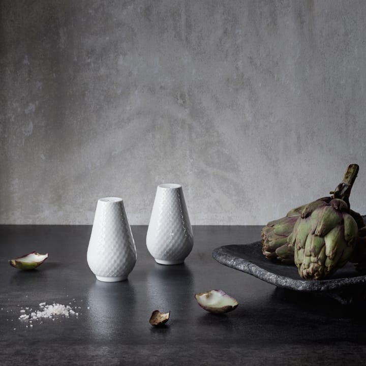 Rhombus zestaw do soli i pieprzu, Biały Lyngby Porcelæn