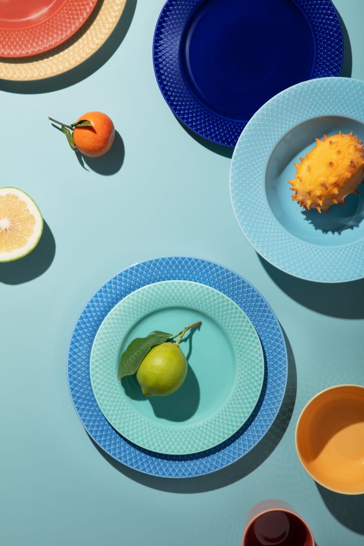 Talerz Rhombe Ø23 cm, Ciemnoniebieski Lyngby Porcelæn