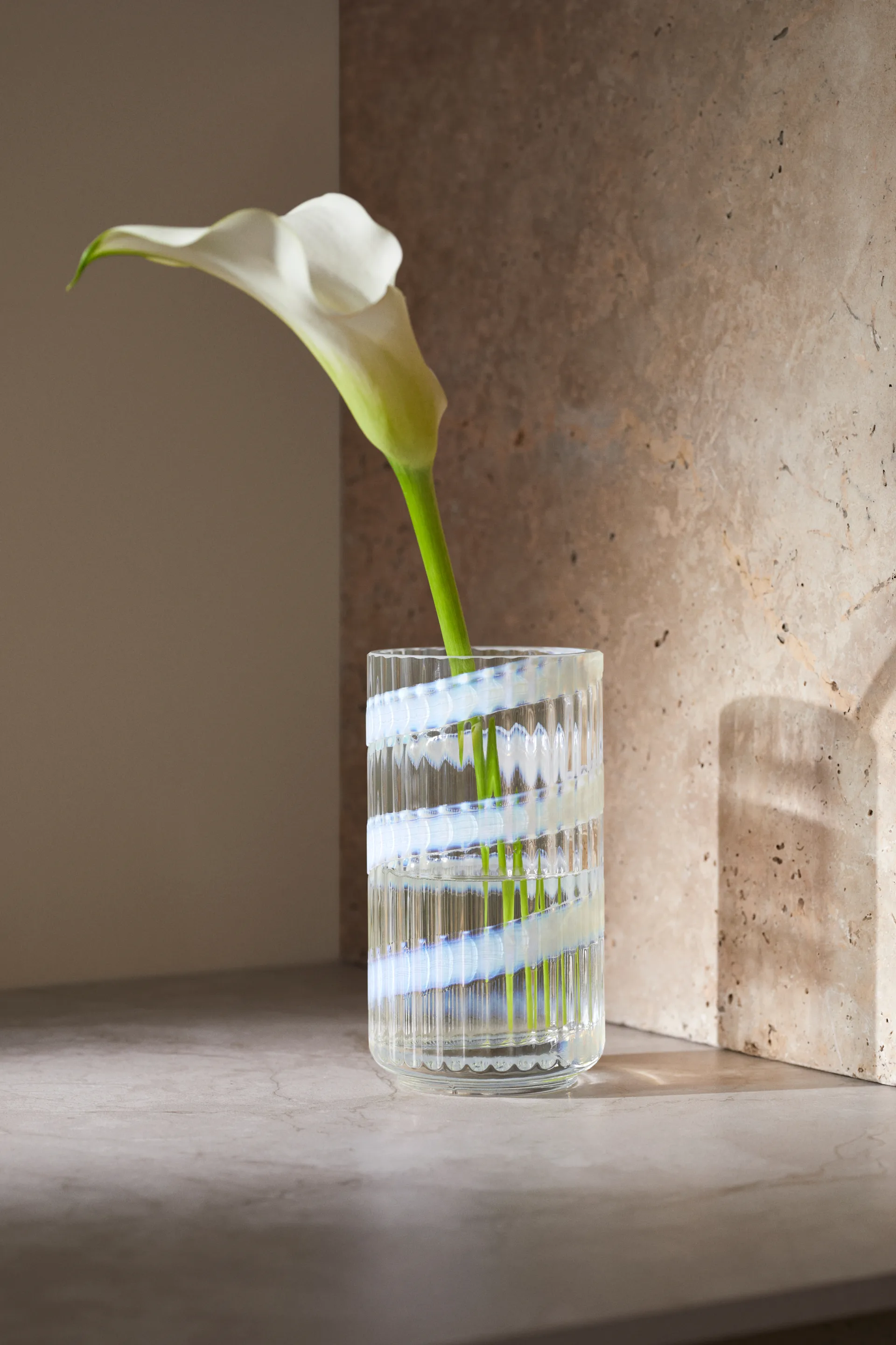 Wazon Lyngby, White swirl, 15,5 cm Lyngby Porcelæn