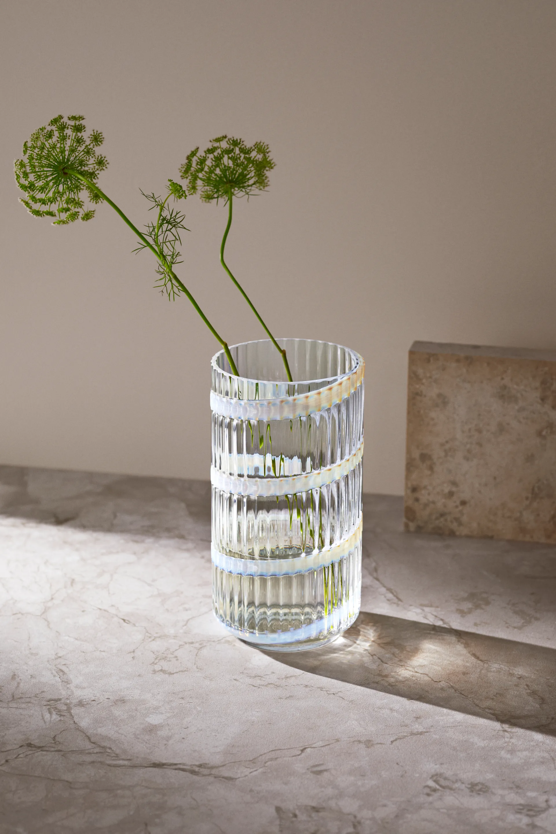 Wazon Lyngby, White swirl, 25 cm Lyngby Porcelæn