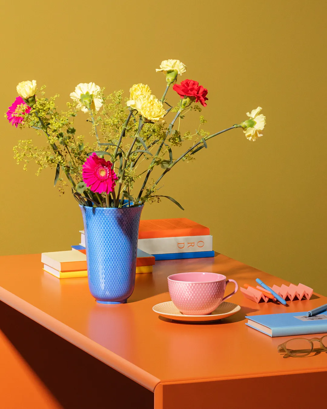 Wazon Rhombe 20 cm, Niebieski Lyngby Porcelæn