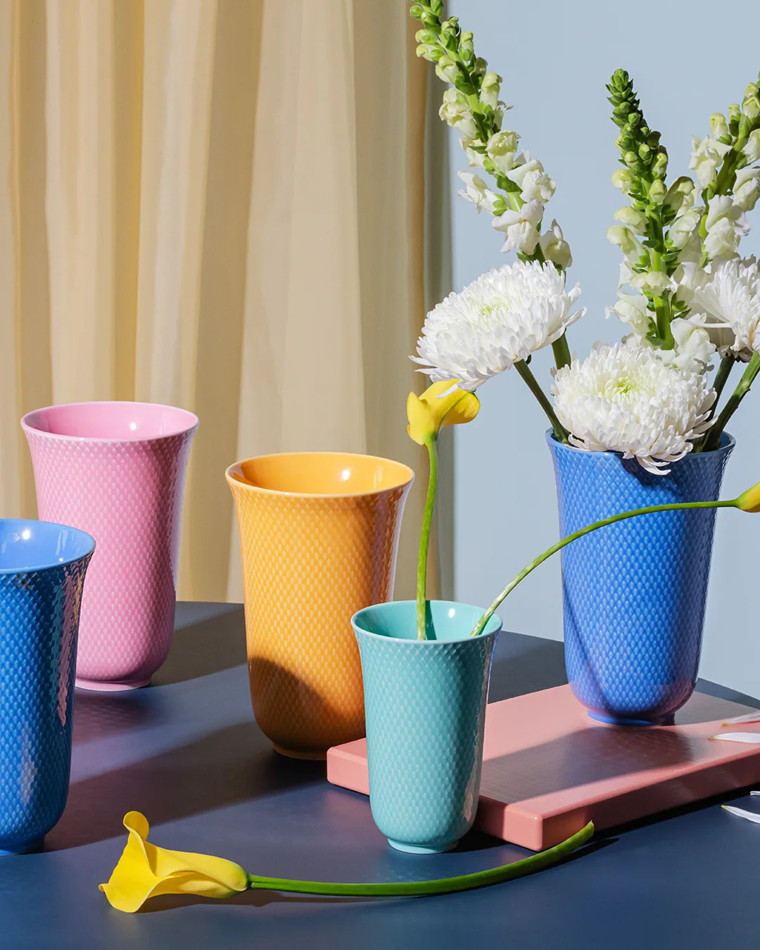 Wazon Rhombe 20 cm, Niebieski Lyngby Porcelæn