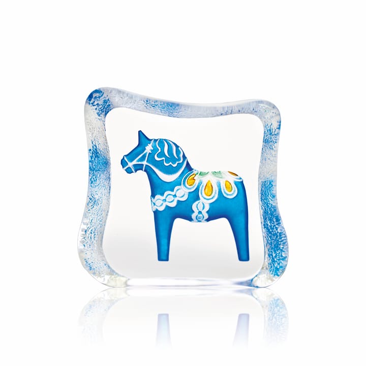 Dala rzeźba szklana niebieska -Koń  - Mała - Målerås Glasbruk