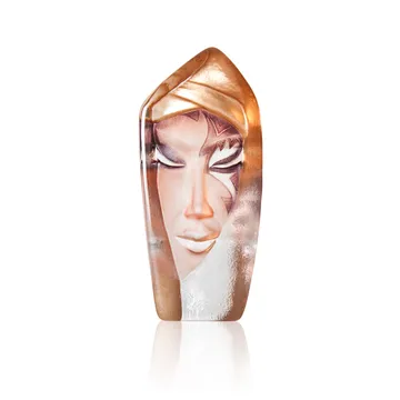 Masq Batzeba szklana rzeźba - Złoto - Målerås Glasbruk