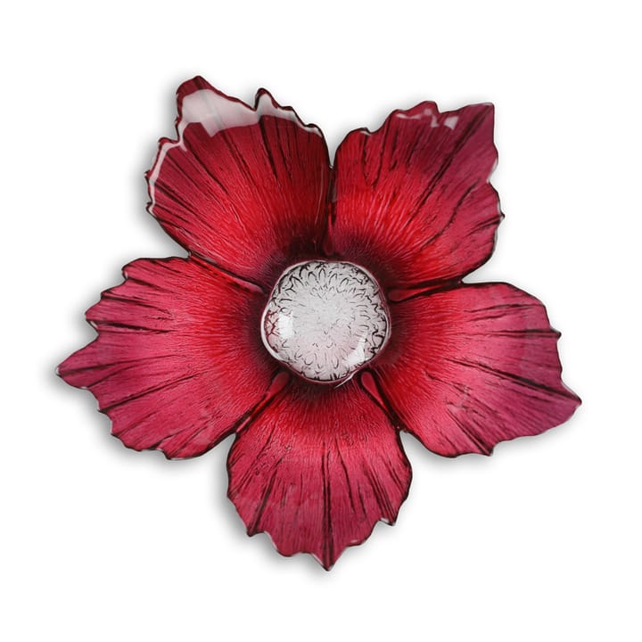 Miska szklana Fleur czerwona różowa, duży Ø23 cm Målerås Glasbruk