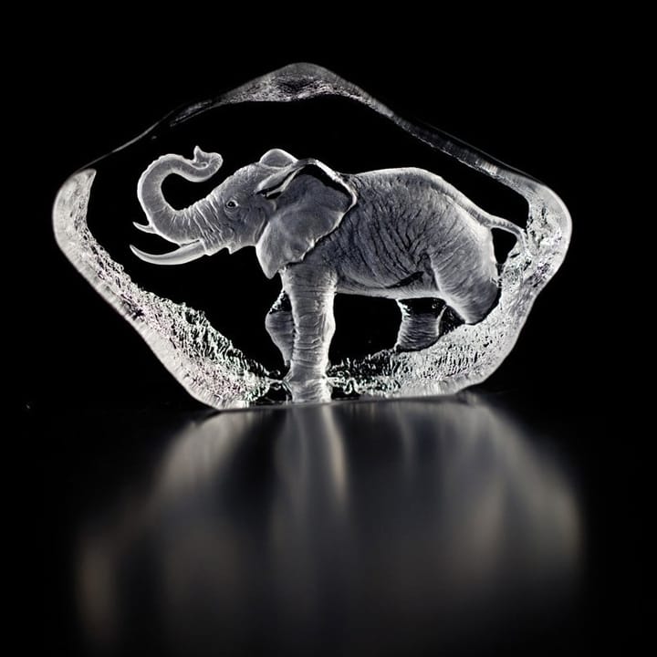 Rzeźba słonia Wildlife - szkło - Målerås glasbruk
