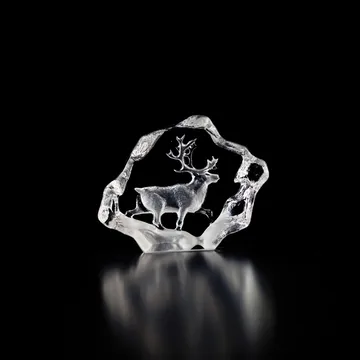 Szklana rzeźba renifera Wildlife - mini - Målerås Glasbruk