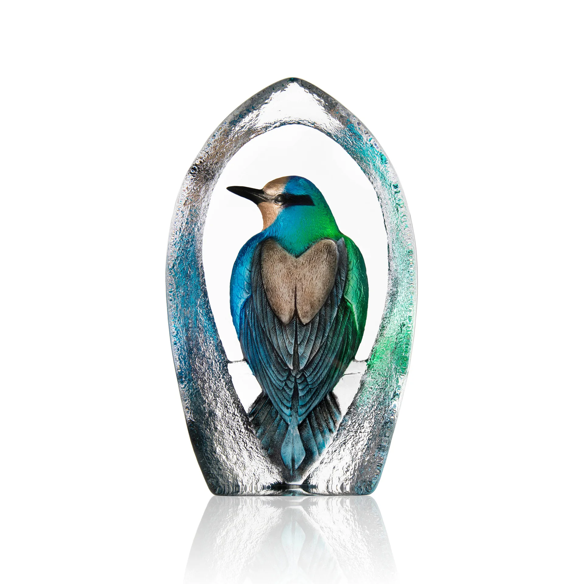 Szklana rzeźba Wildlife Colorina Ltd Ed 27 cm, Niebieski Målerås Glasbruk