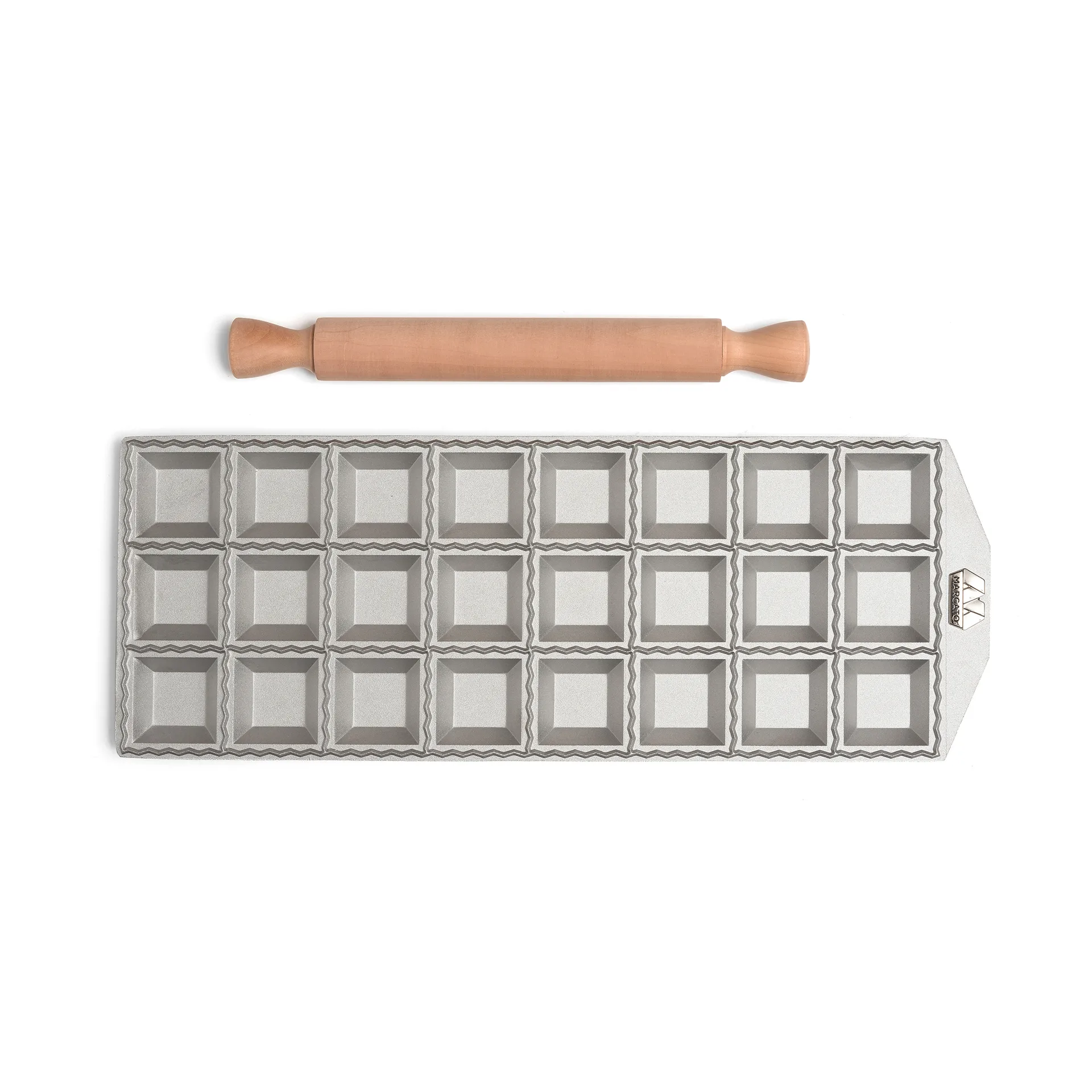 Forma do ravioli Marcato z kwadratowym wałkiem, 24 s Marcato