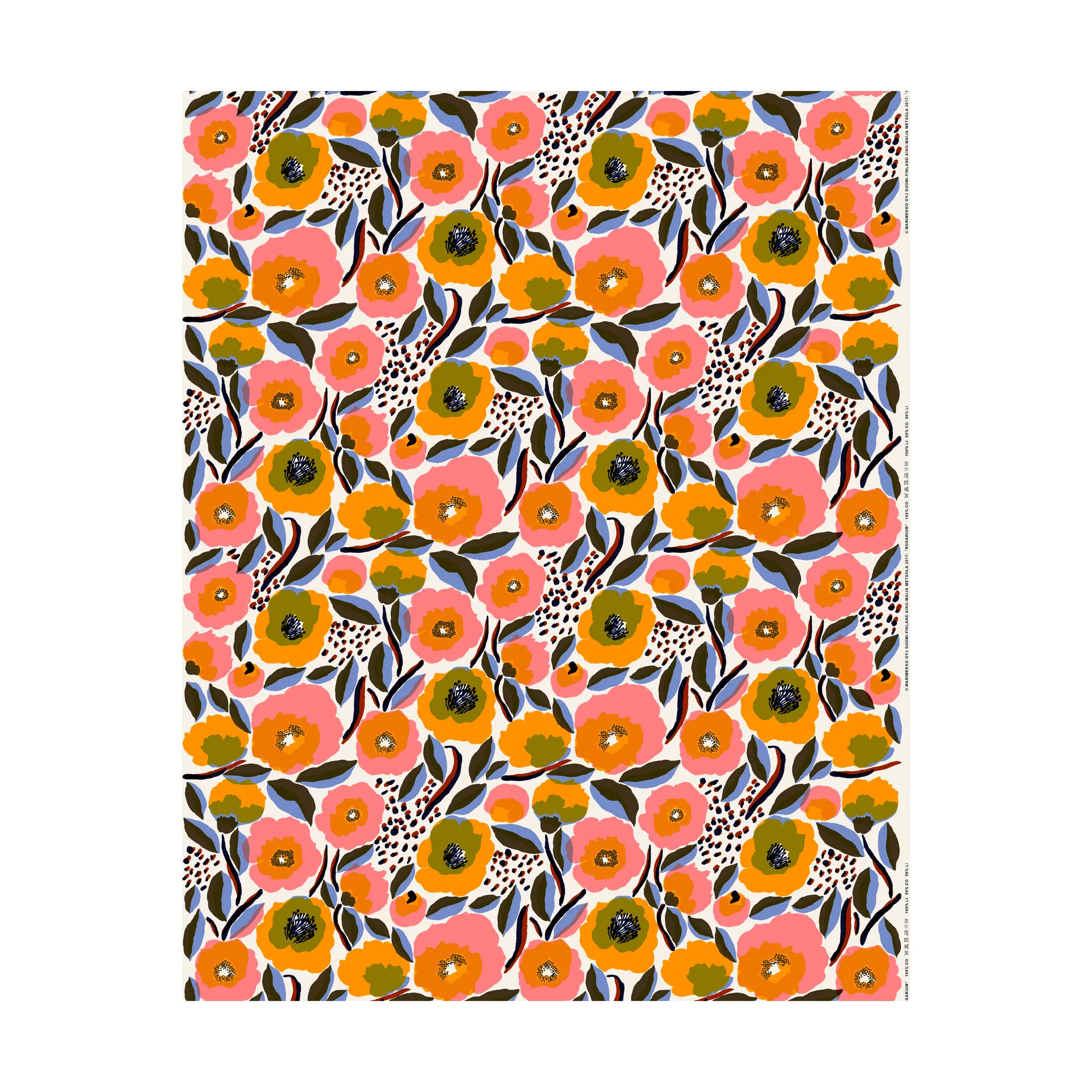 Cerata Rosarium, White-red-yellow-blue Marimekko