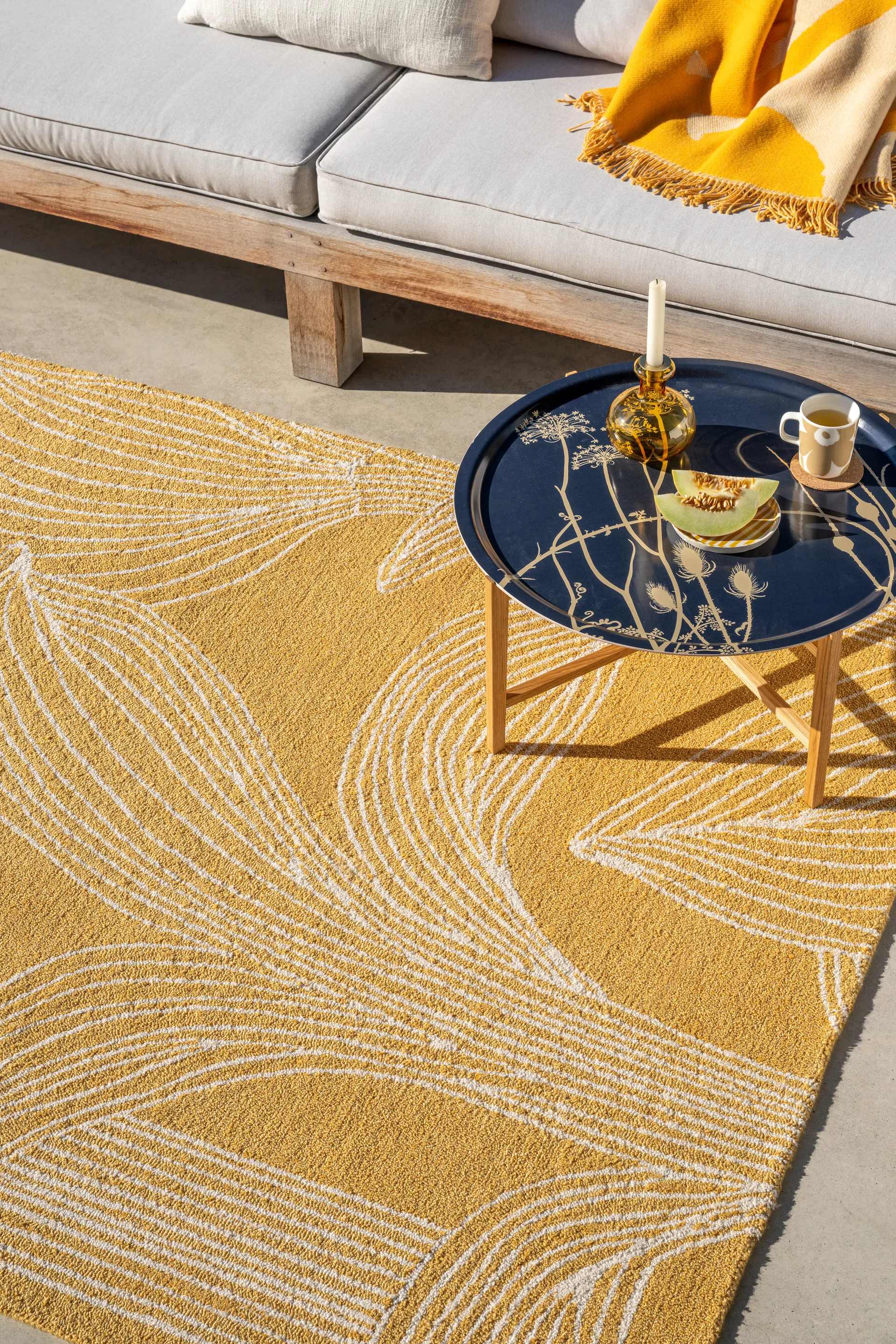 Dywan Kukat puhkeavat outdoor, Straw, 200x280 cm Marimekko