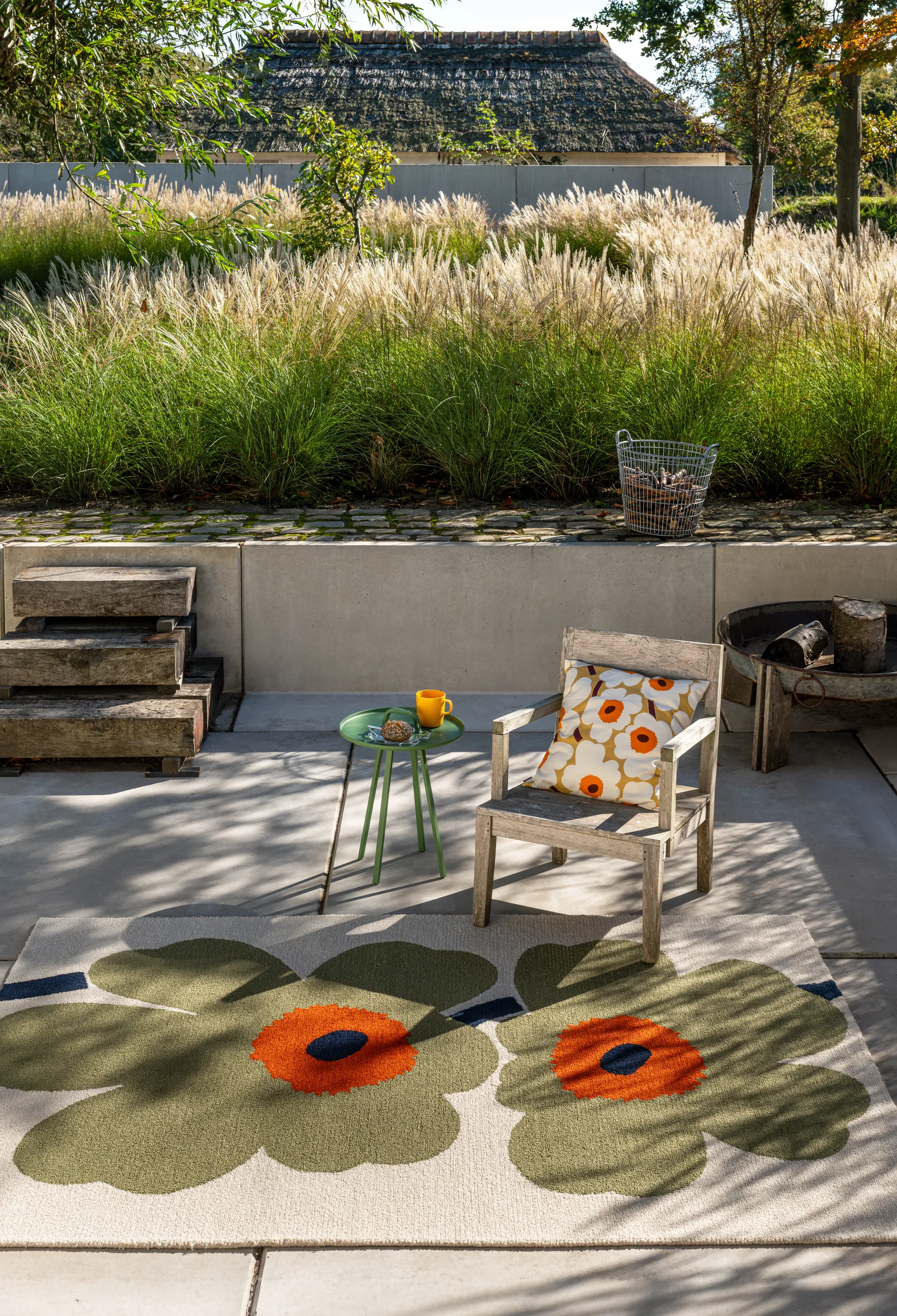 Dywan Unikko anniversary outdoor, Dusty green, 140x200 cm Marimekko