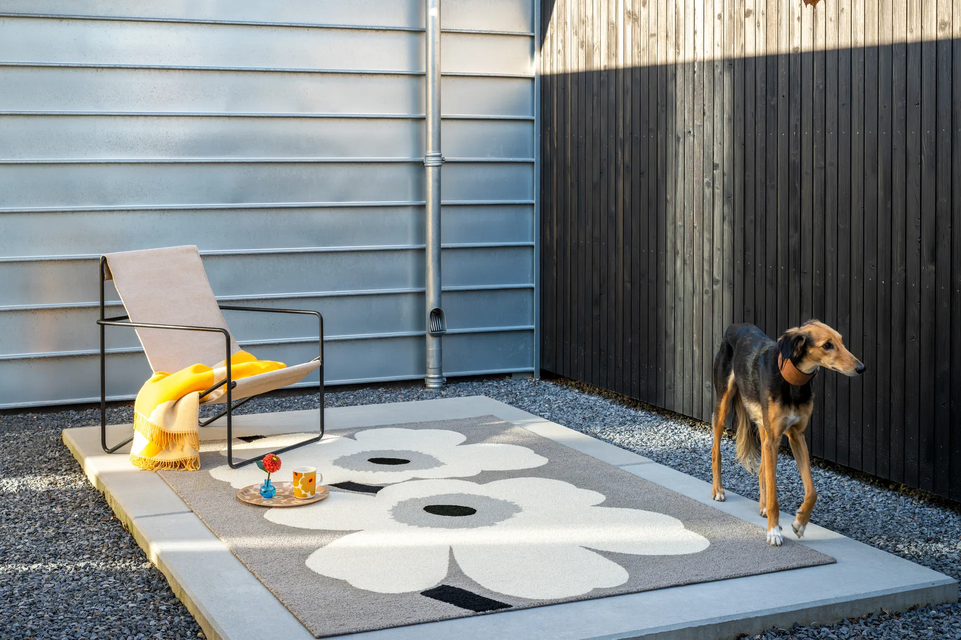 Dywan Unikko anniversary outdoor, Grey, 250x350 cm Marimekko