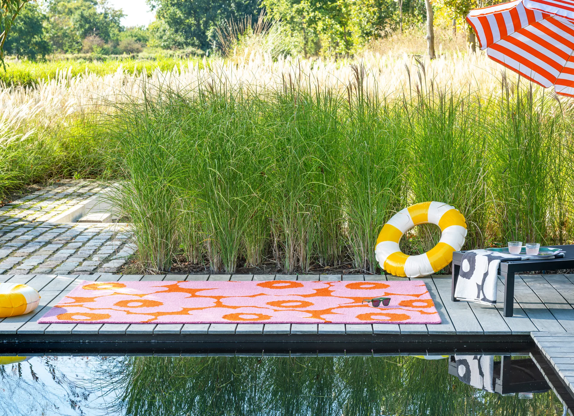 Dywan Unikko outdoor, Pink-orange, 160x230 cm Marimekko