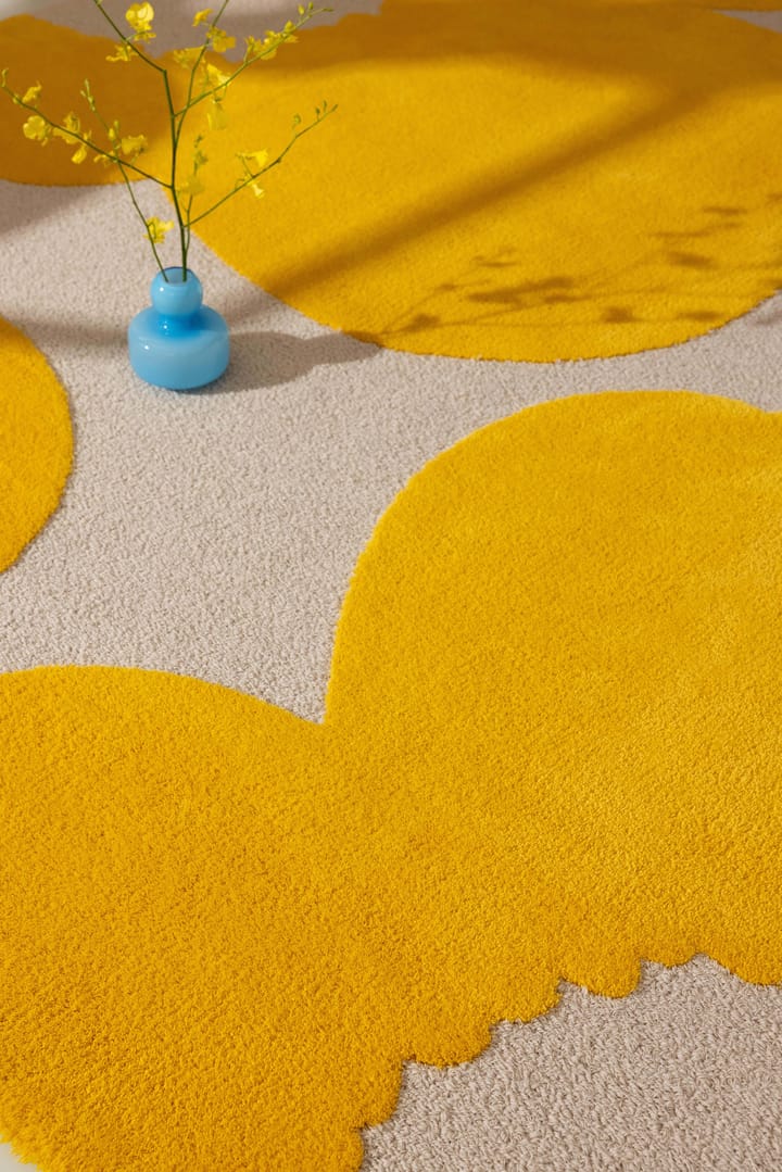 Dywan wełniany Iso Unikko - Yellow, 200x300 cm - Marimekko