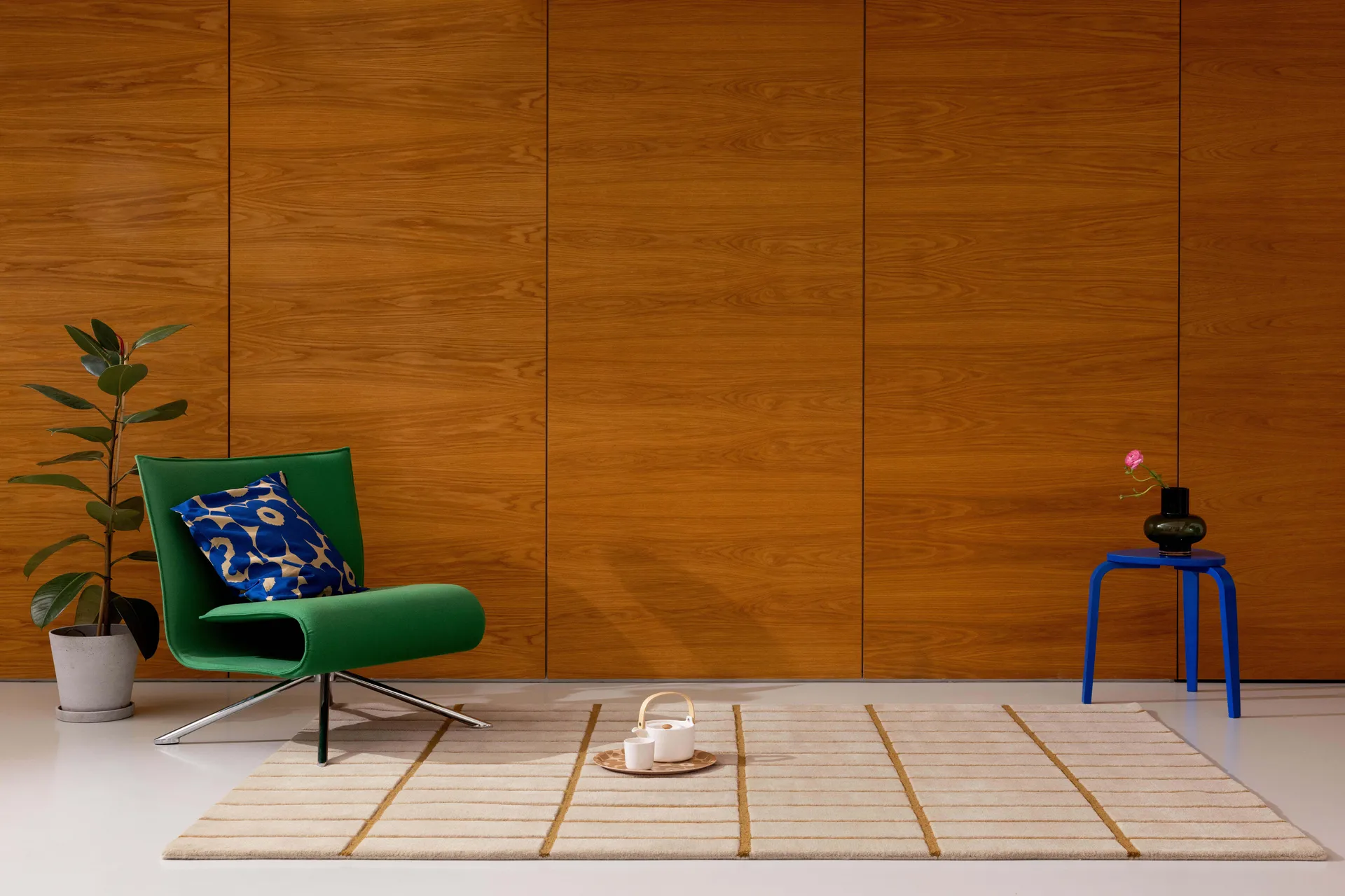 Dywan wełniany Tiiliskivi, Bronze Yellow, 200x280 cm Marimekko