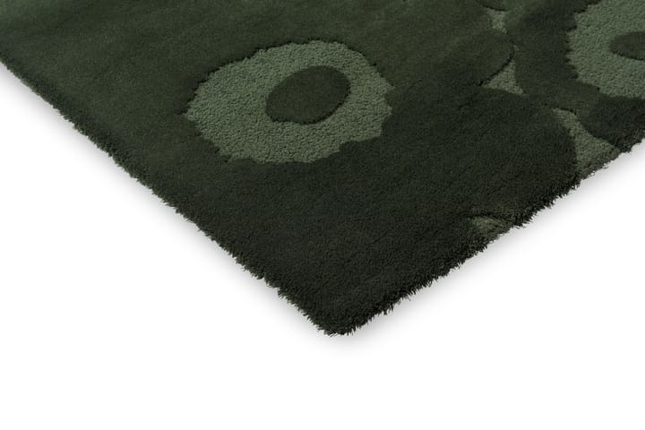 Dywan wełniany Unikko - Dark Green, 140x200 cm - Marimekko