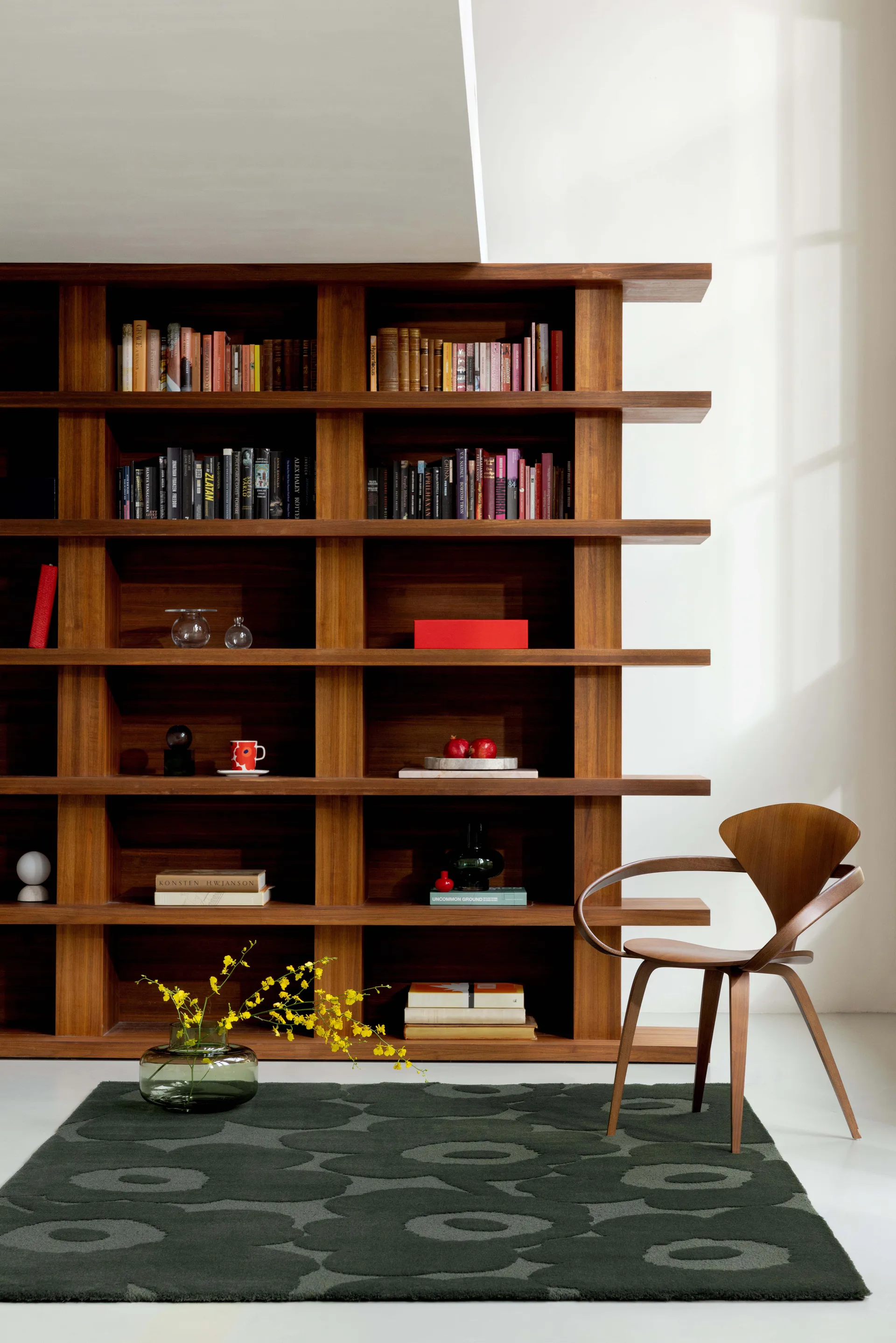 Dywan wełniany Unikko, Dark Green, 140x200 cm Marimekko