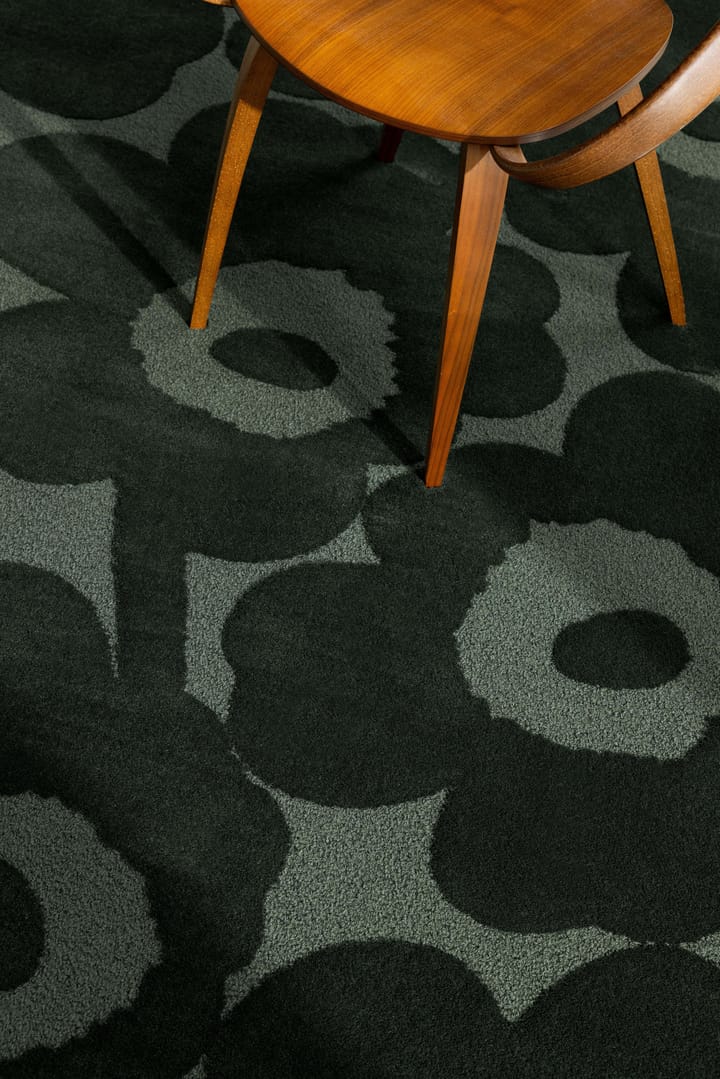 Dywan wełniany Unikko, Dark Green, 170x240 cm Marimekko