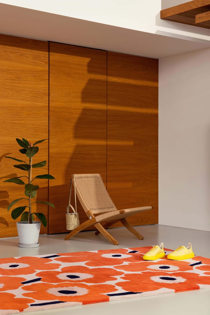 Dywan wełniany Unikko, Orange Red, 140x200 cm Marimekko