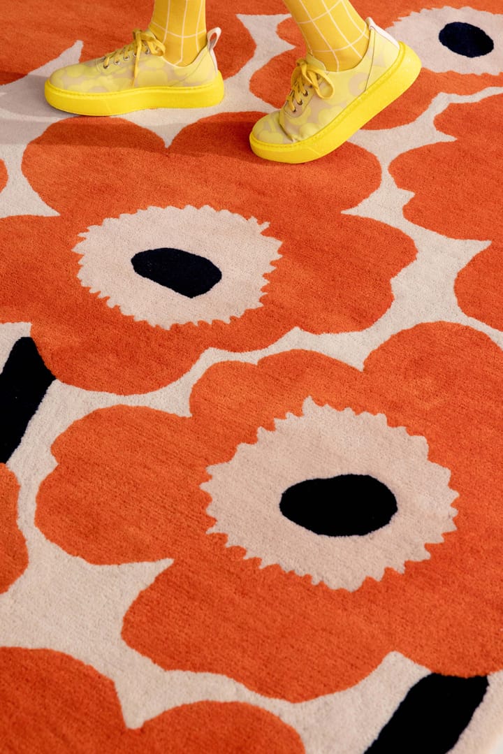 Dywan wełniany Unikko, Orange Red, 140x200 cm Marimekko