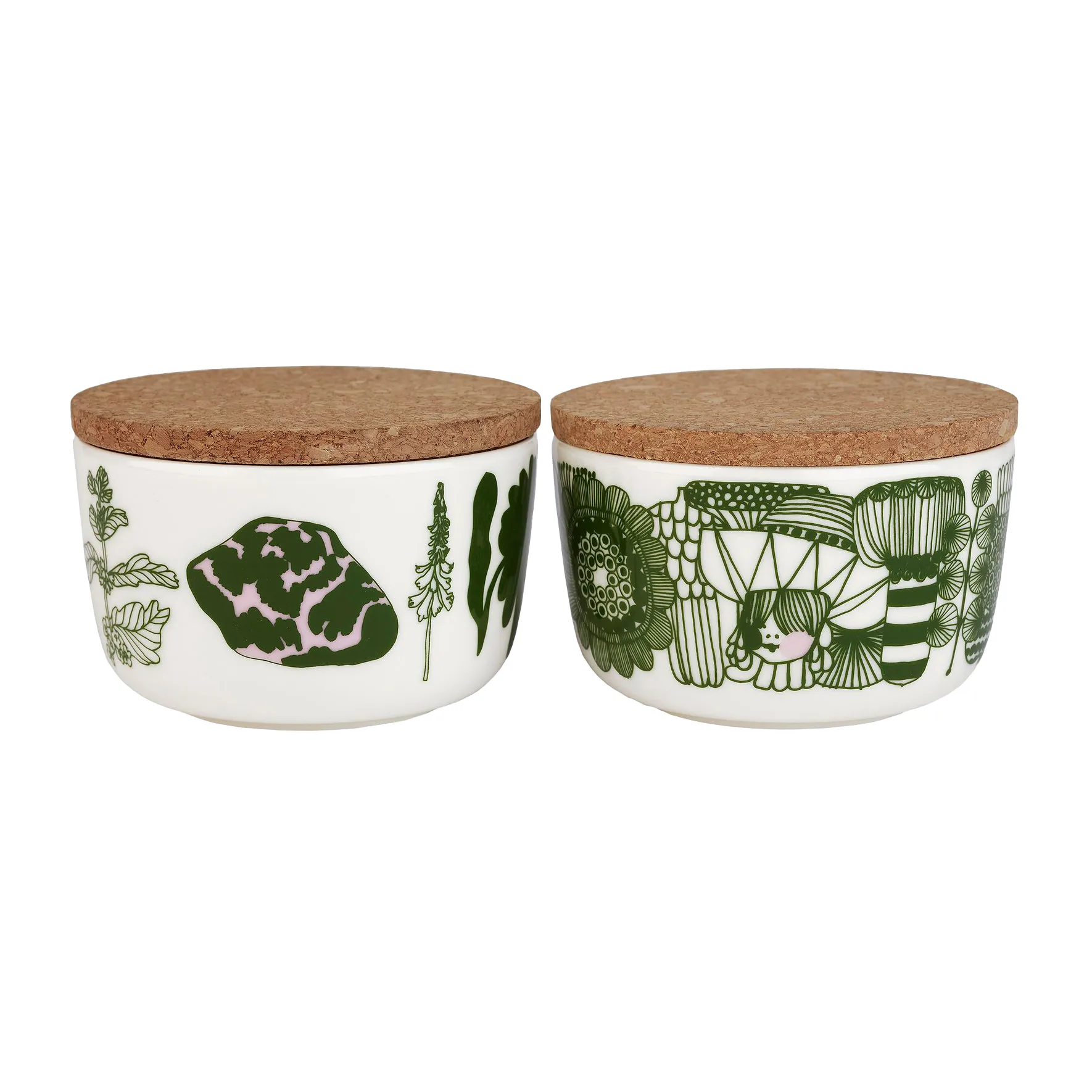 Elokuun Varjot miska 250 ml, 2‑pak

, Biały-zielony-różowy Marimekko