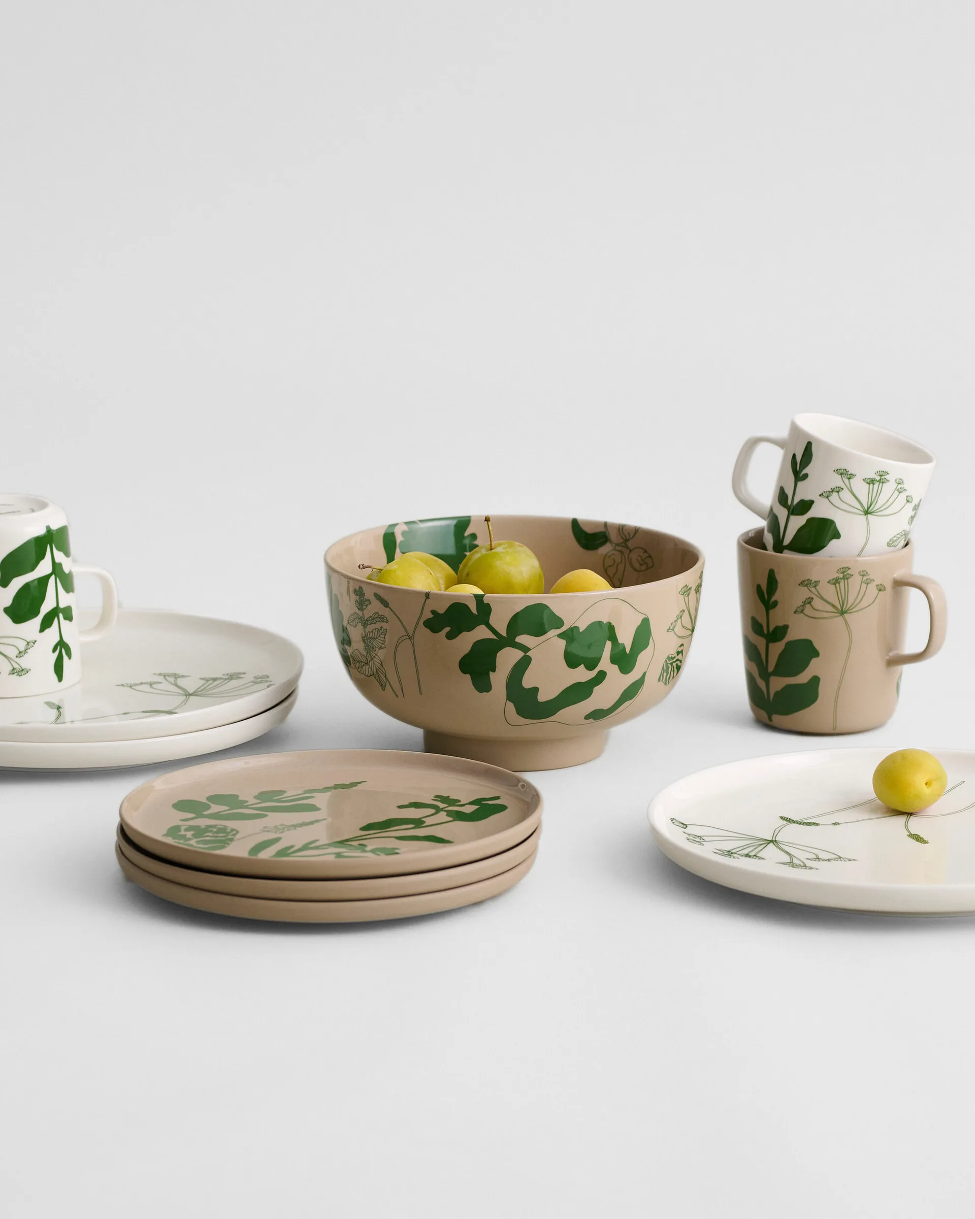 Elokuun Varjot talerz Ø25 cm, Biało-zielony Marimekko