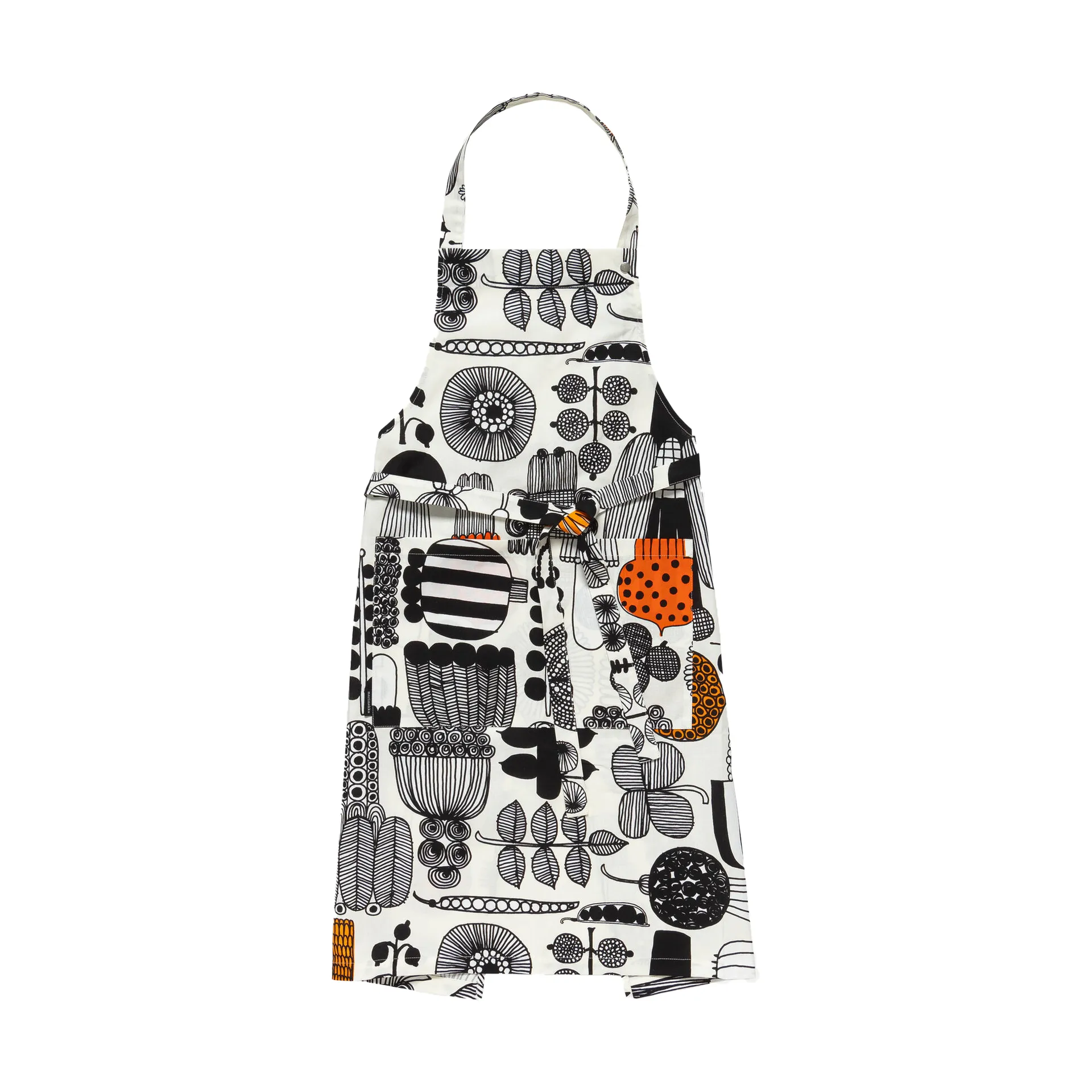 Fartuch Puutarhurin parhaat, White-black-orange Marimekko