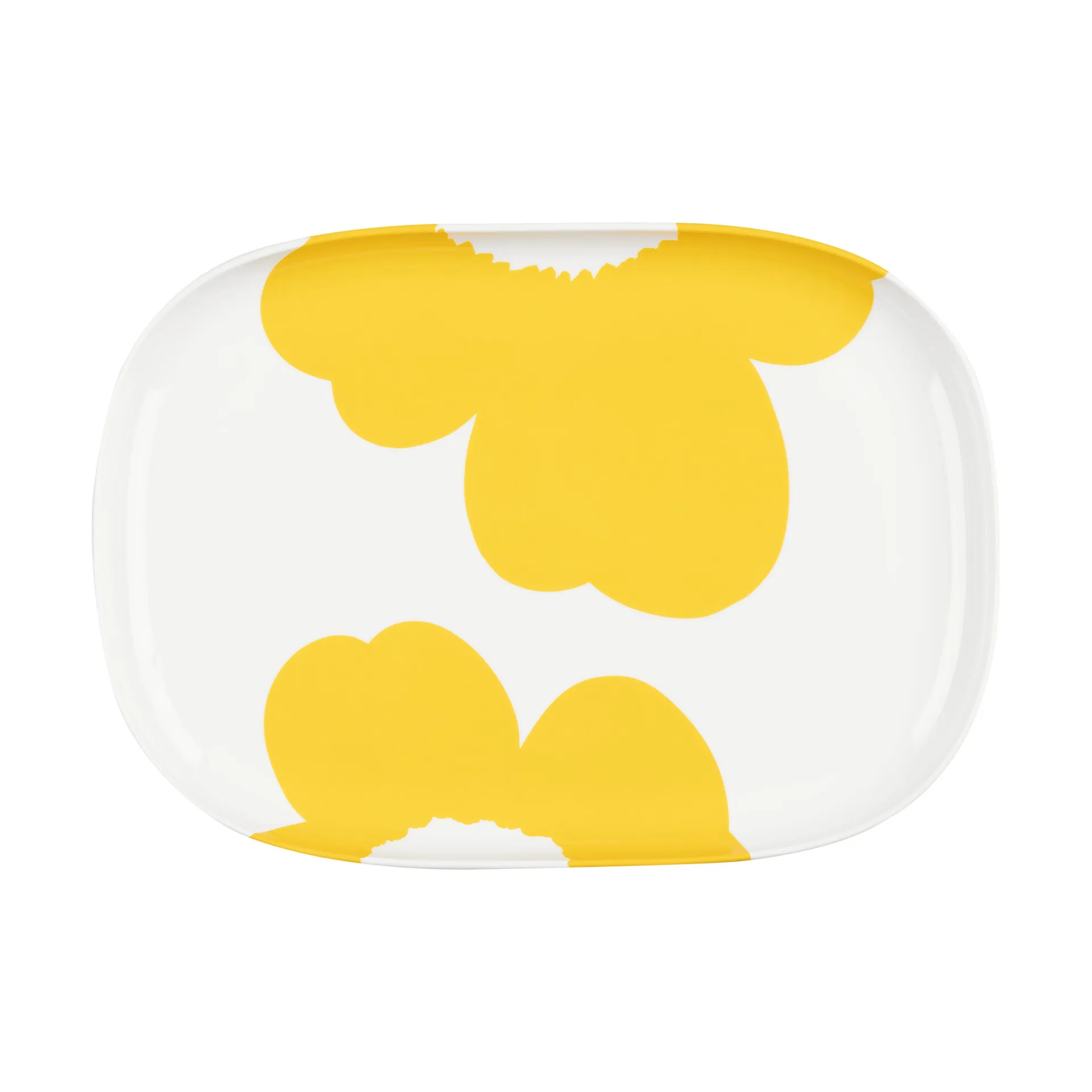 Iso Unikko naczynie do serwowania 25x36 cm, White-spring yellow Marimekko