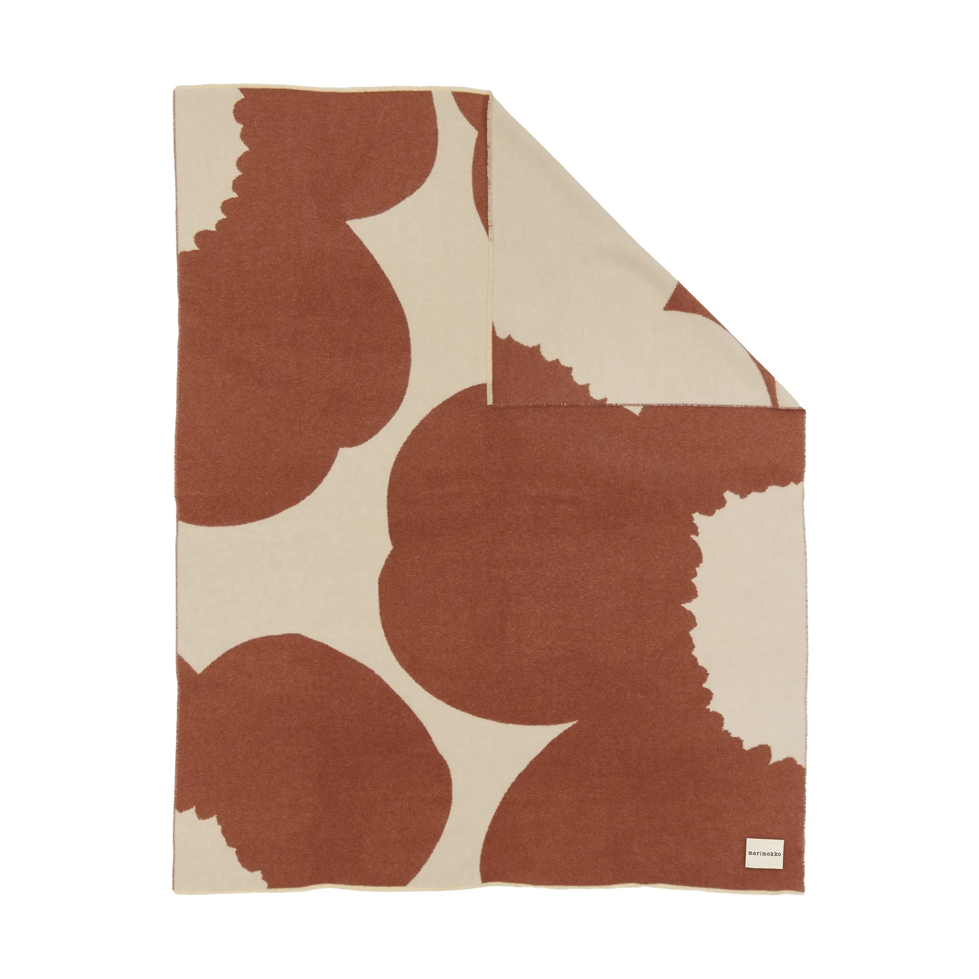 Iso Unikko pled, Off white-chestnut, 130x170 cm Marimekko