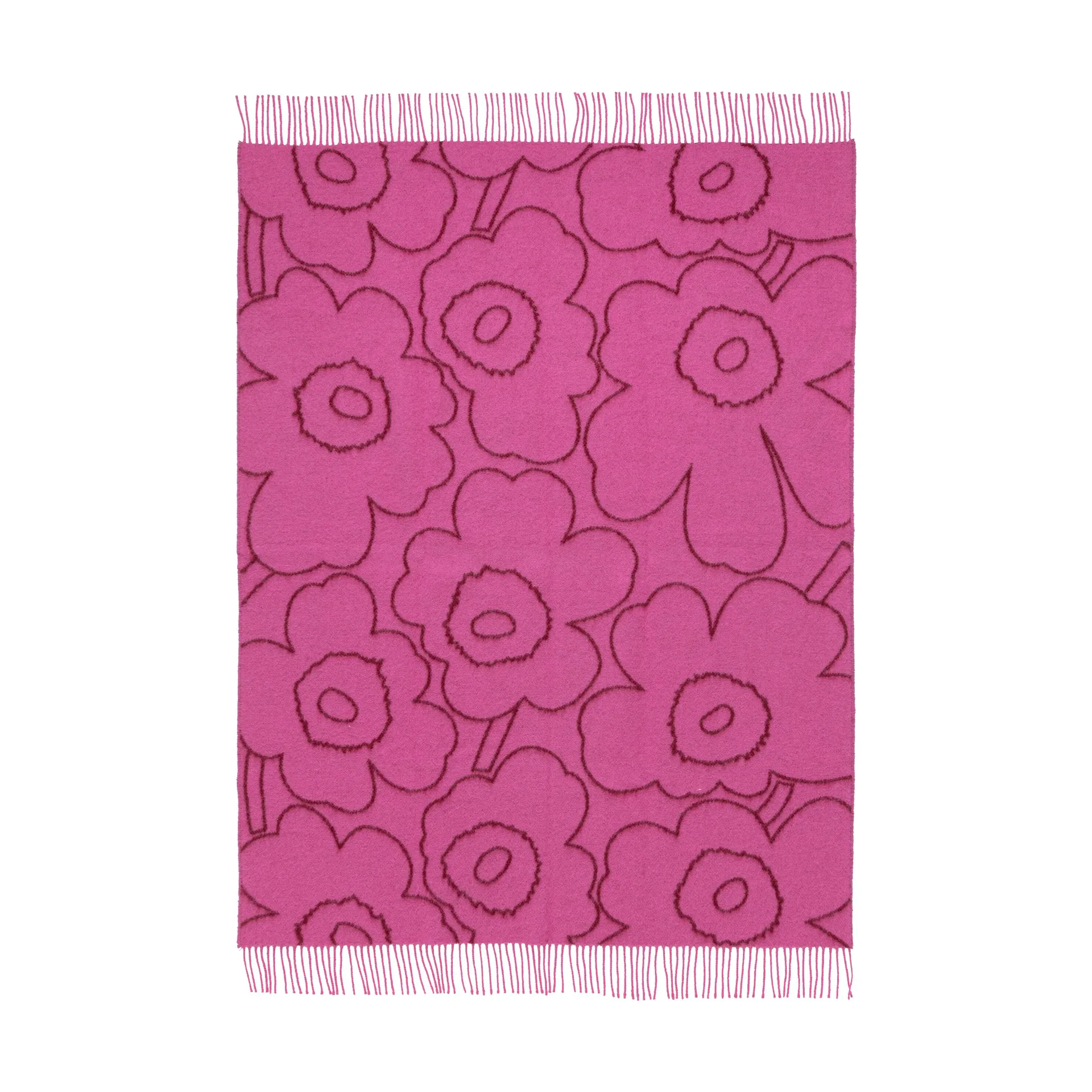 Koc Piirto Unikko 130x170 cm, Burgundy-fuchsia Marimekko