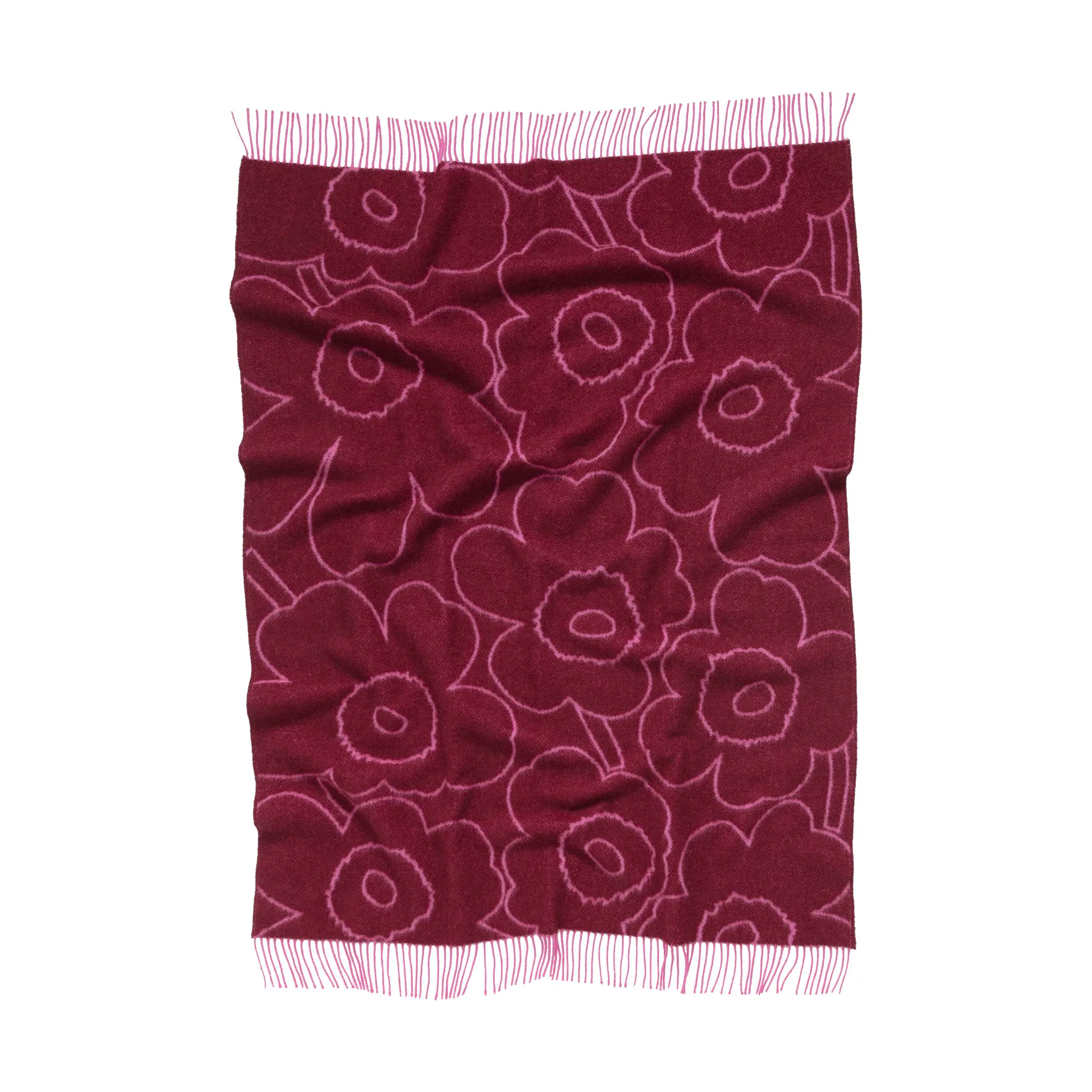 Koc Piirto Unikko 130x170 cm, Burgundy-fuchsia Marimekko