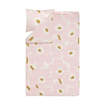 Komplet pościeli Unikko 150x210 cm+50x60 cm - White-light pink-beige - Marimekko