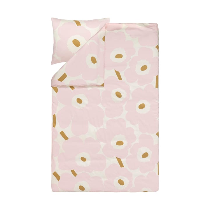 Komplet pościeli Unikko 150x210 cm+50x60 cm - White-light pink-beige - Marimekko